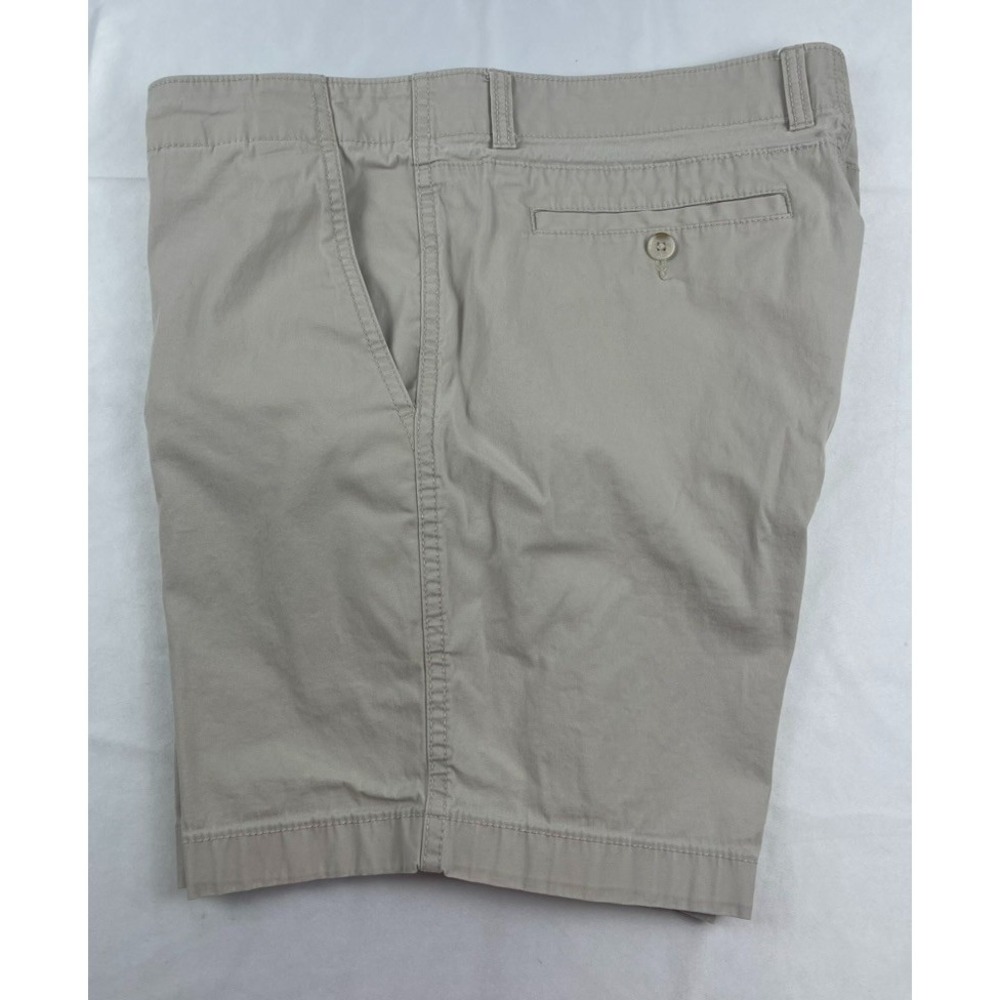 ROUNDTREE & YORKE MENS KHAKI CHINO SHORTS SIZE 38 STRETCH COTTON CLASSIC FLAT FR